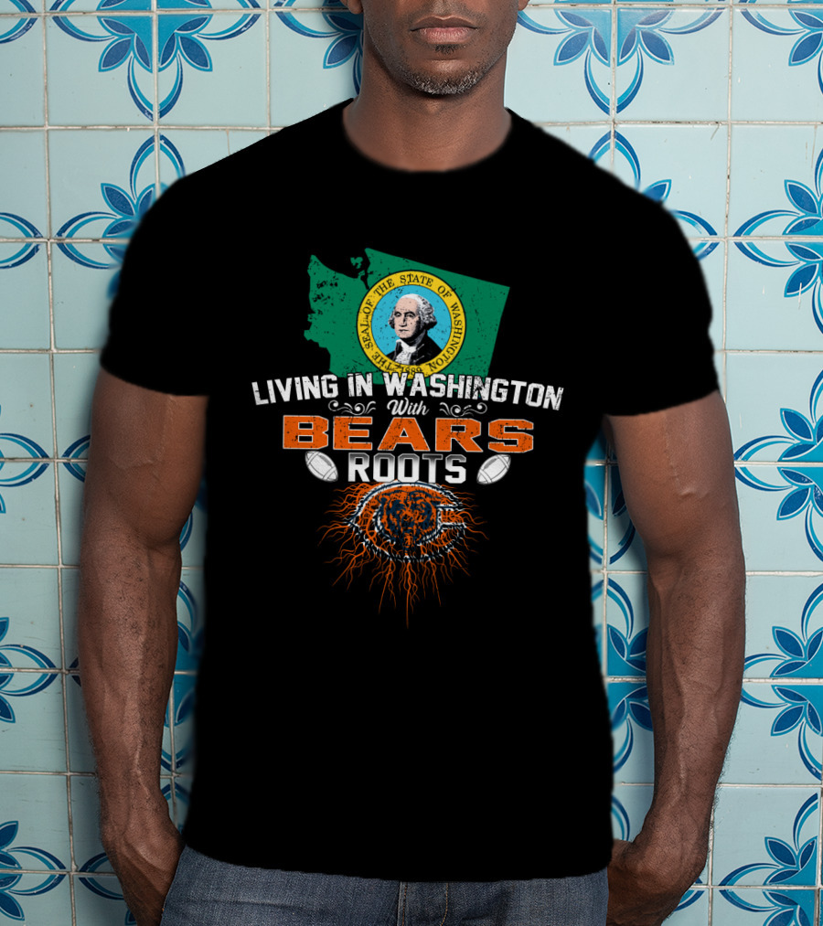 Washington State Pride With Chicago Bears Roots Connection T-Shirt