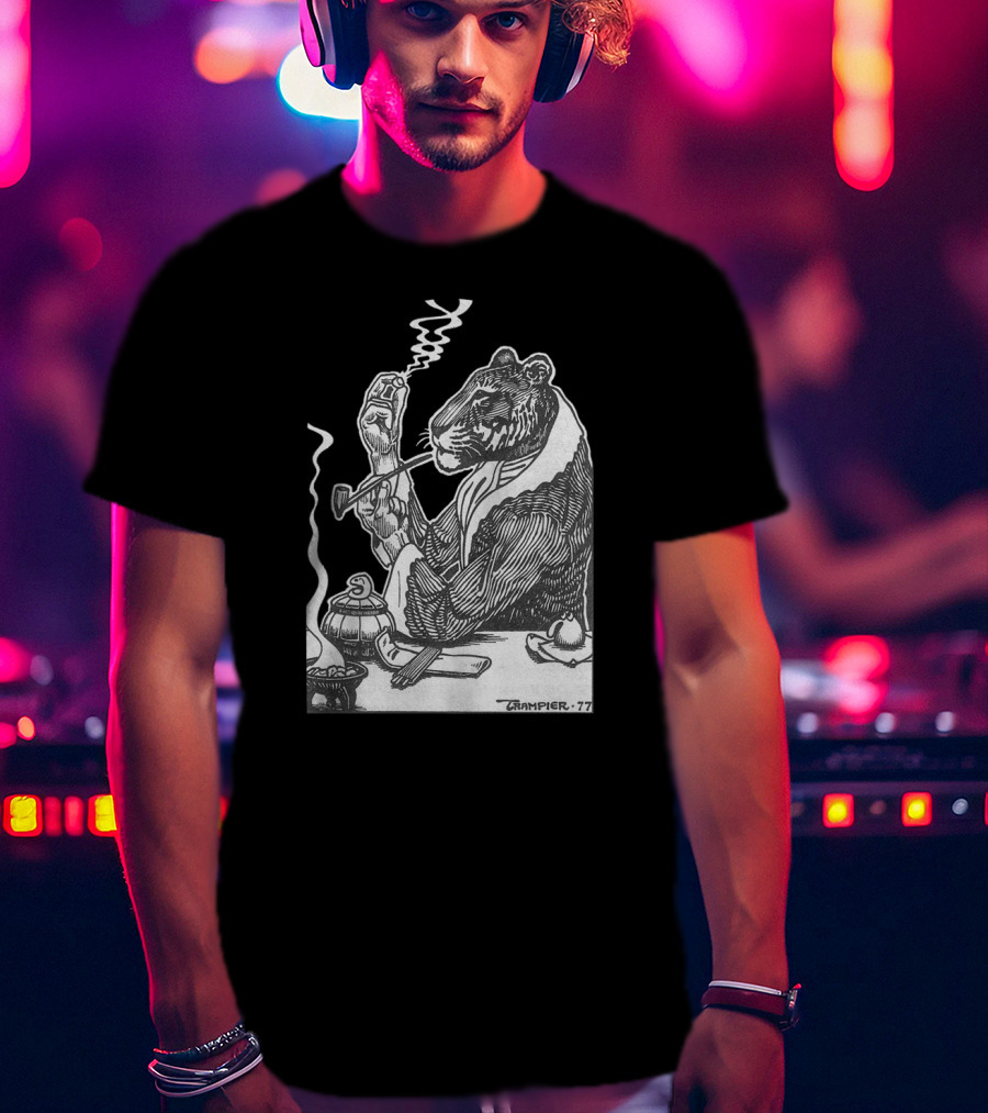 RAKSHASA Trampier 77 Smoking Tiger T-Shirt