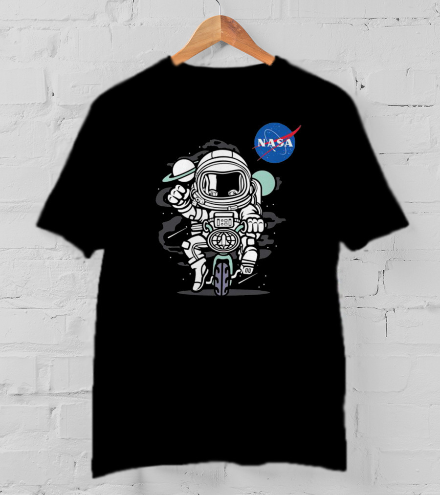 NASA Astronaut Biker Adventure In Space T-Shirt