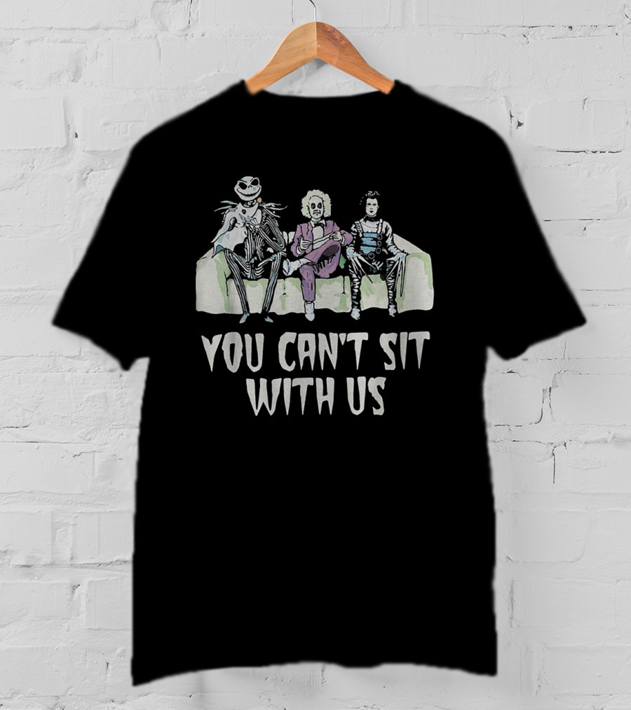 Beetlejuice Edward Jack Skellington Sit With Us Scene T-Shirt