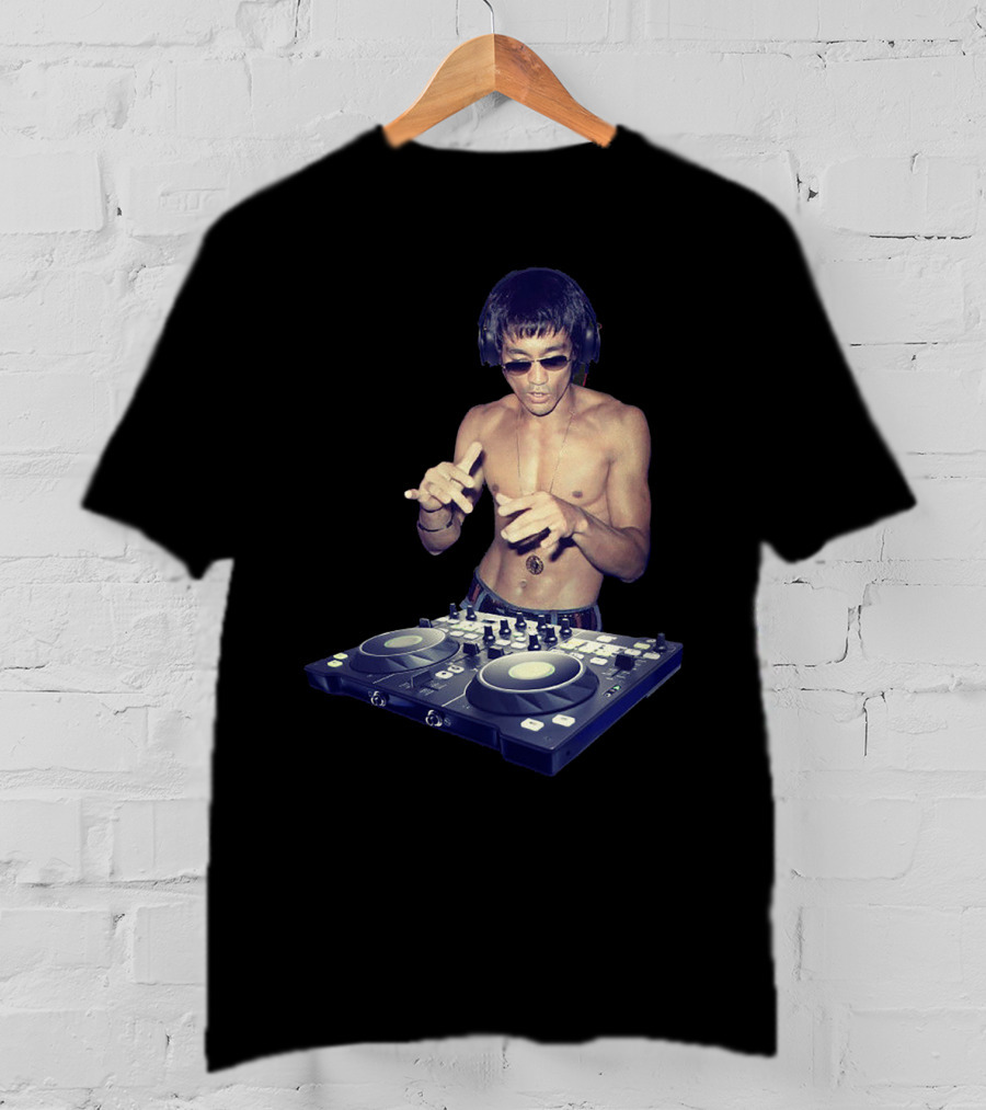 Bruce Lee DJ Mixing Martial Arts Humor Gym MMA Training T-Shirt
