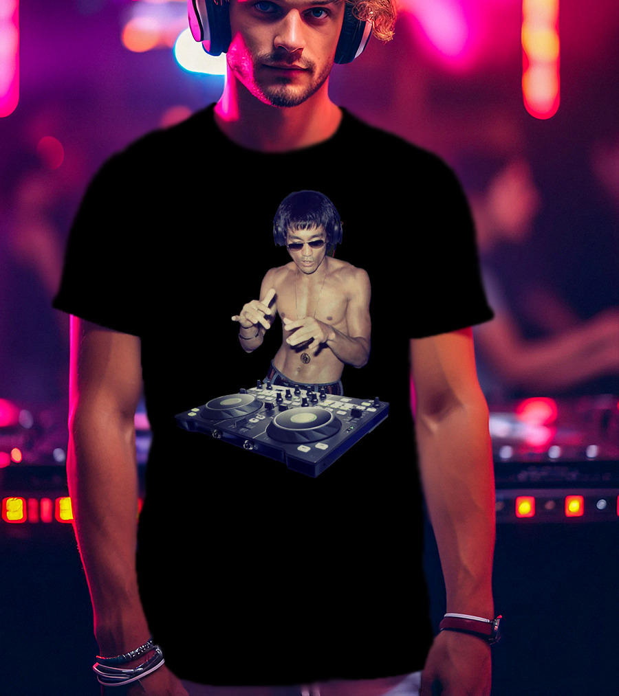 Bruce Lee DJ Mixing Martial Arts Humor Gym MMA Training T-Shirt