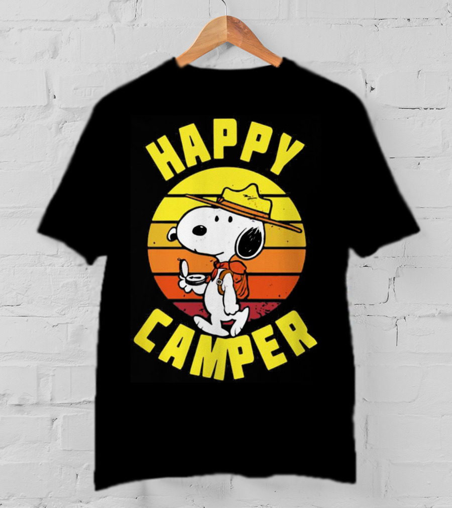 Snoopy Happy Camper Vintage Sunset Peanuts T-Shirt