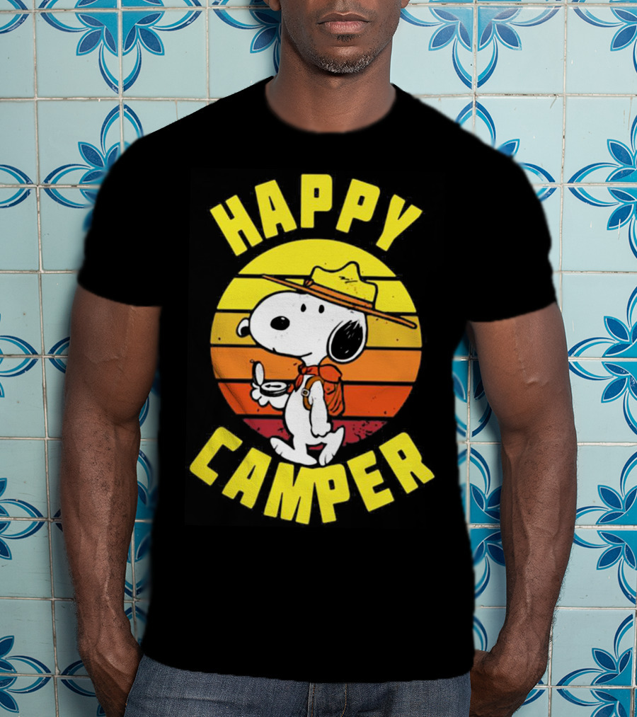 Snoopy Happy Camper Vintage Sunset Peanuts T-Shirt