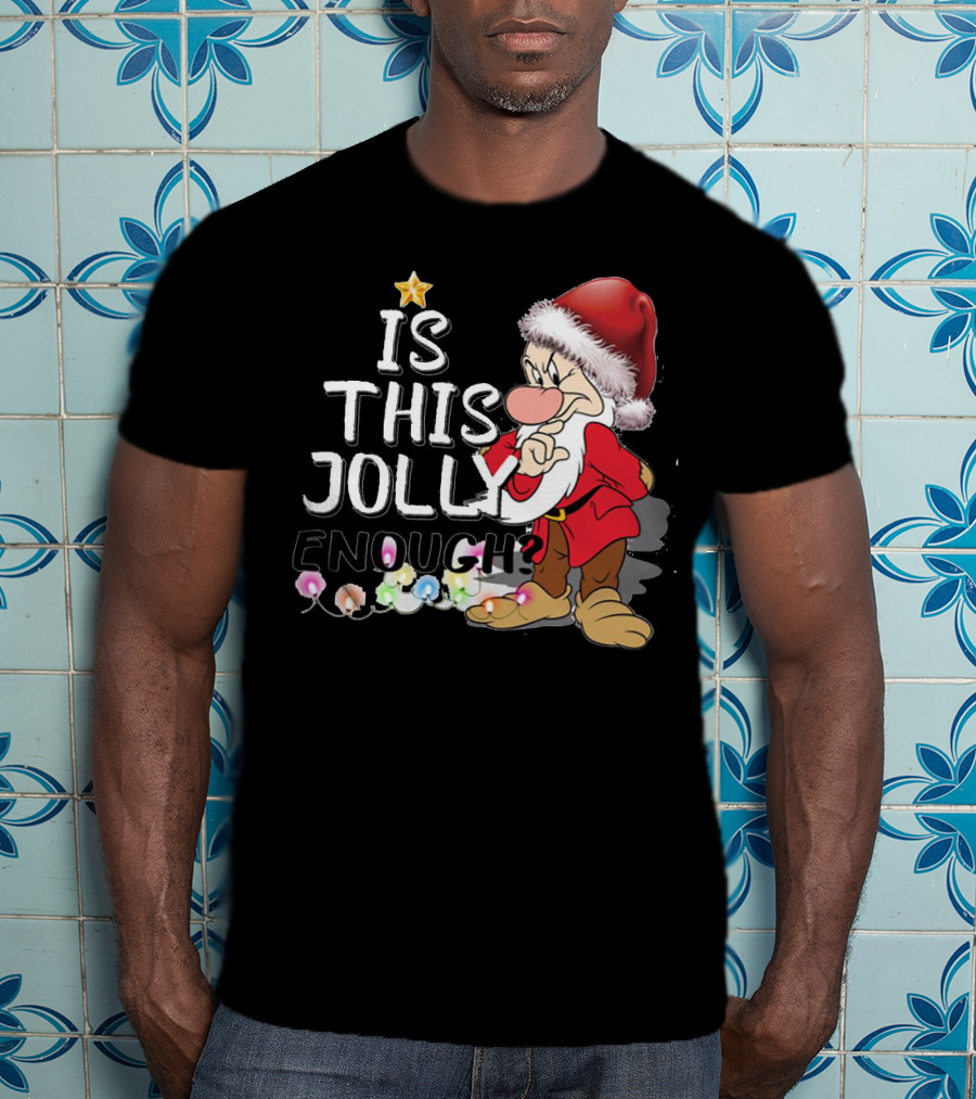 Grumpy Santa Is This Jolly Enough With Festive Lights T-Shirt