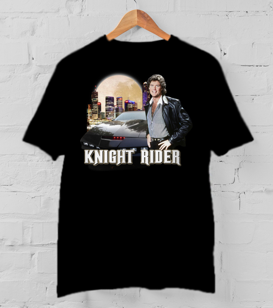 Knight Rider PNR05 Classic Retro TV Show Moonlit Cityscape T-Shirt