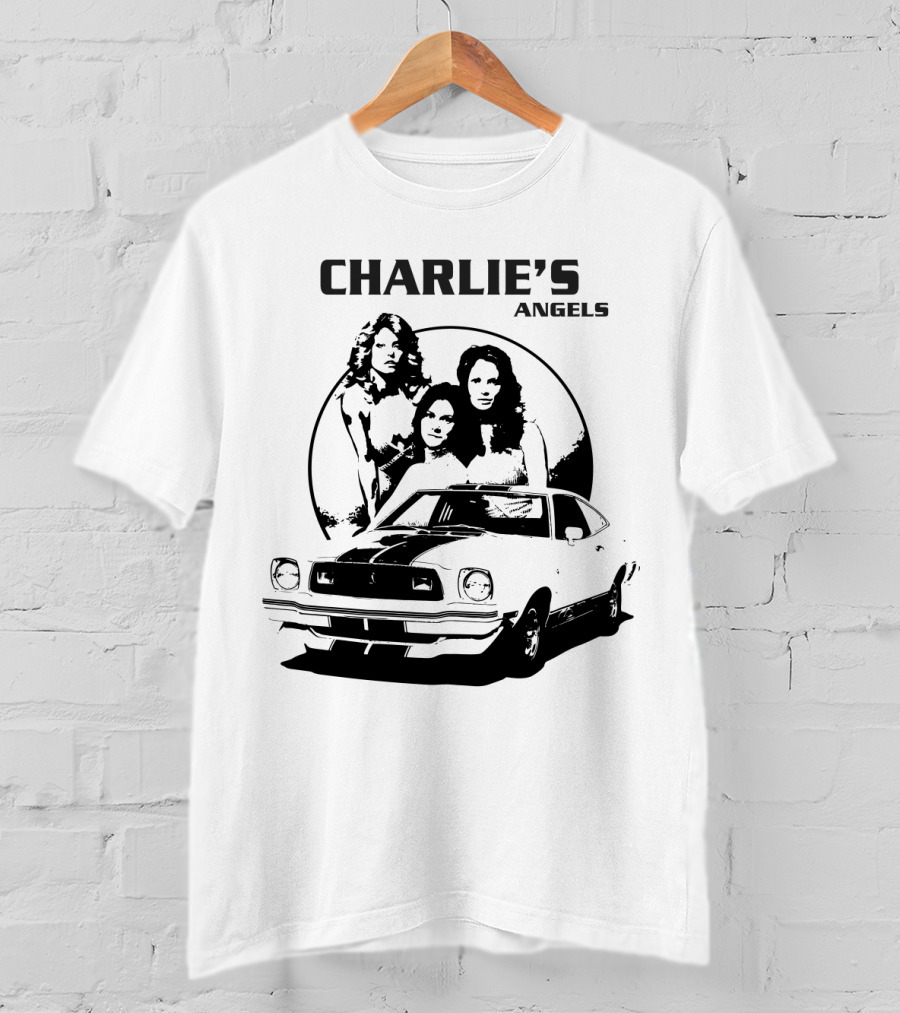 CHARLIE'S ANGELS Retro Classic Car And Trio T-Shirt