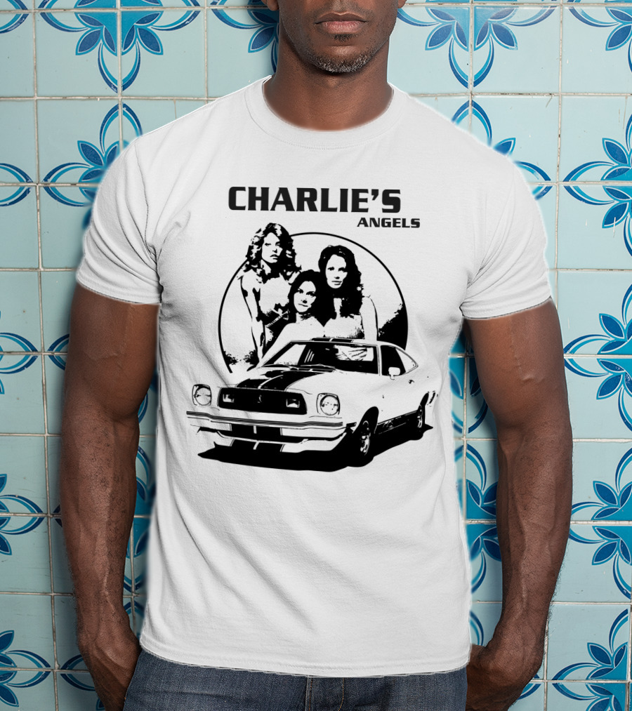 CHARLIE'S ANGELS Retro Classic Car And Trio T-Shirt