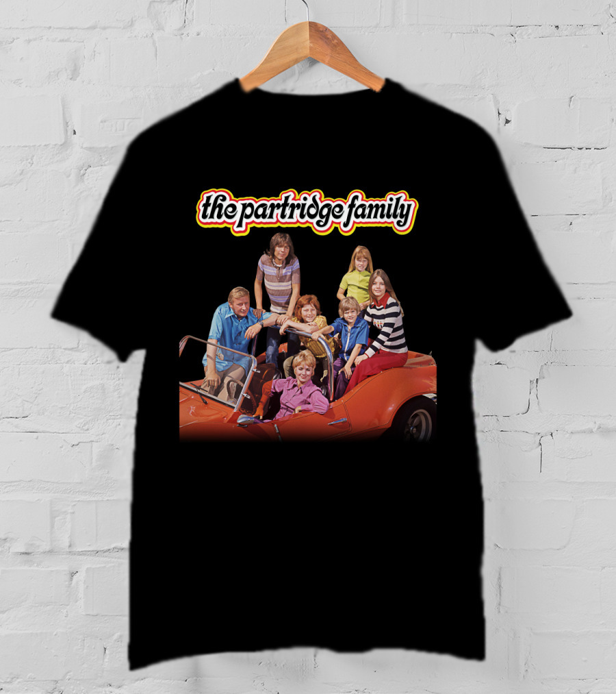 The Partridge Family Iconic Group In Red Car Image T-Shirt