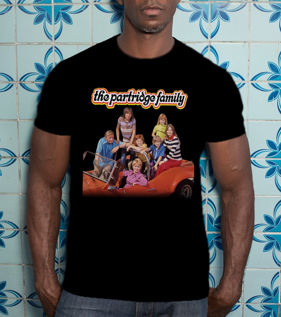 The Partridge Family Iconic Group In Red Car Image T-Shirt