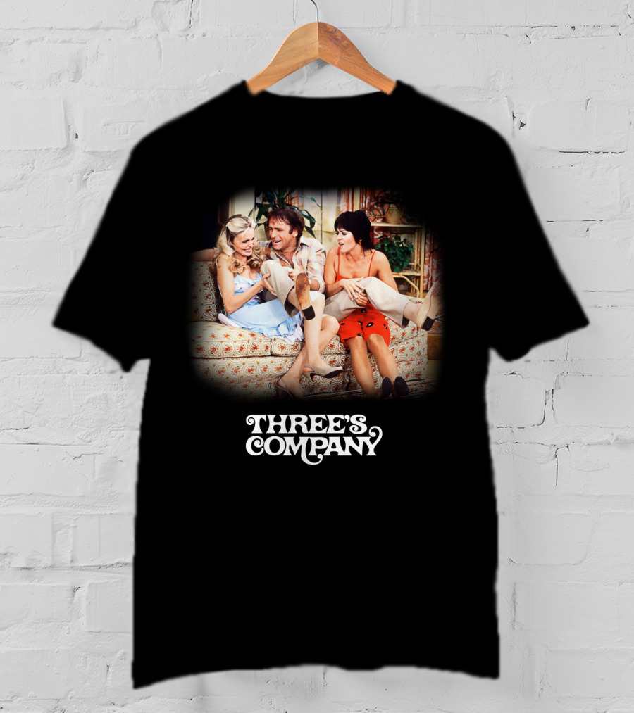 Three's Company Sitcom Cast On Floral Sofa T-Shirt