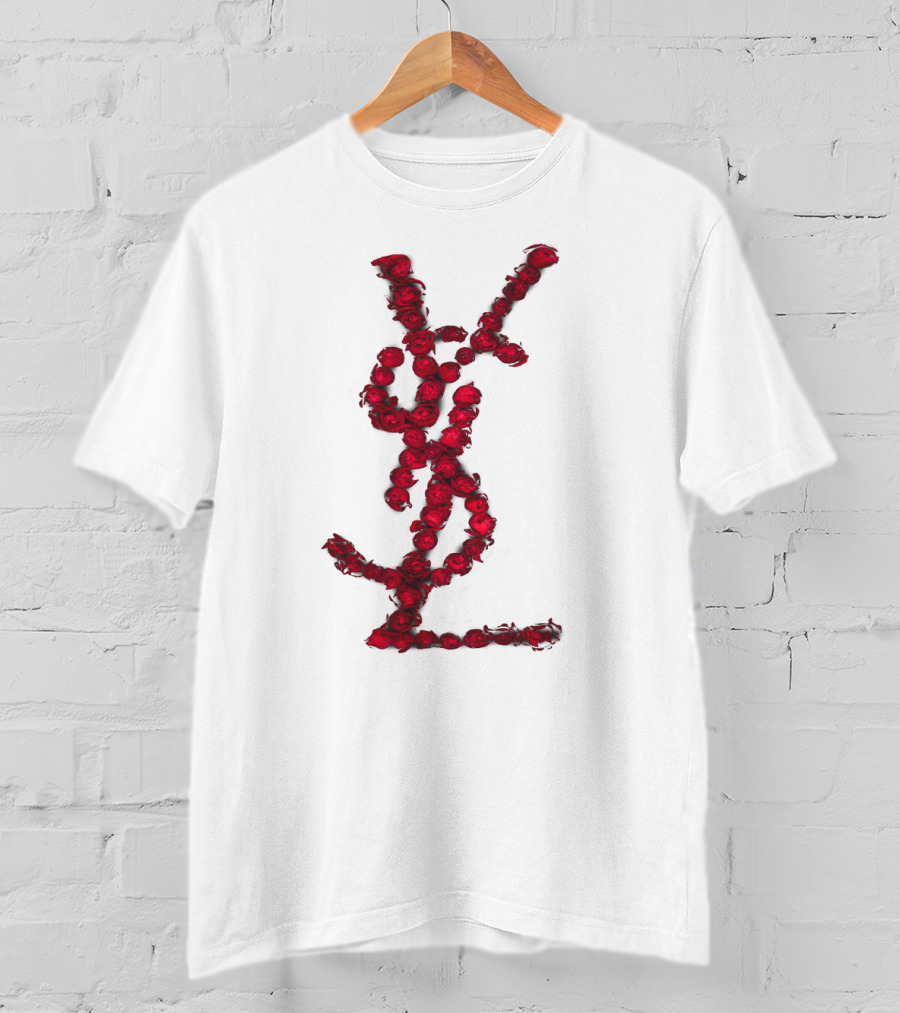 YSL Red Rose Logo T-Shirt