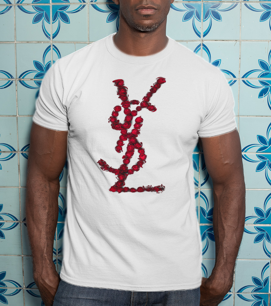 YSL Red Rose Logo T-Shirt