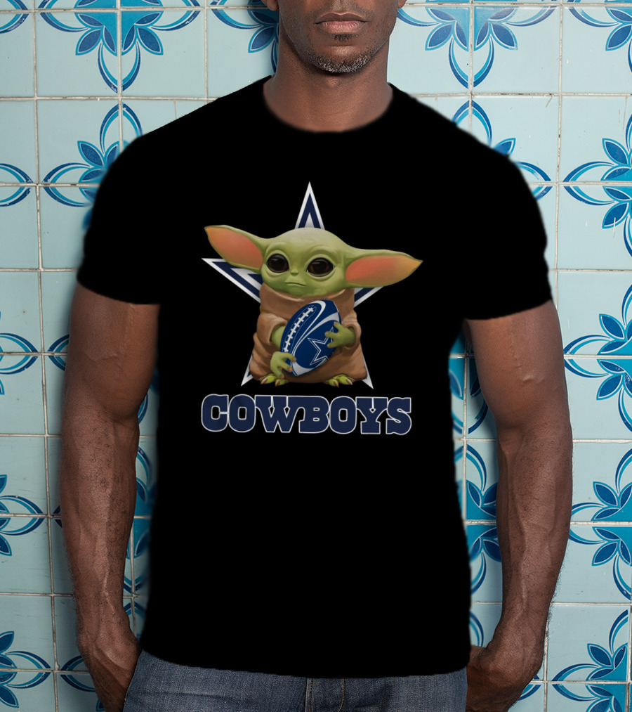 Dallas Cowboys Baby Yoda Football Star Wars Fan HU1812 T-Shirt