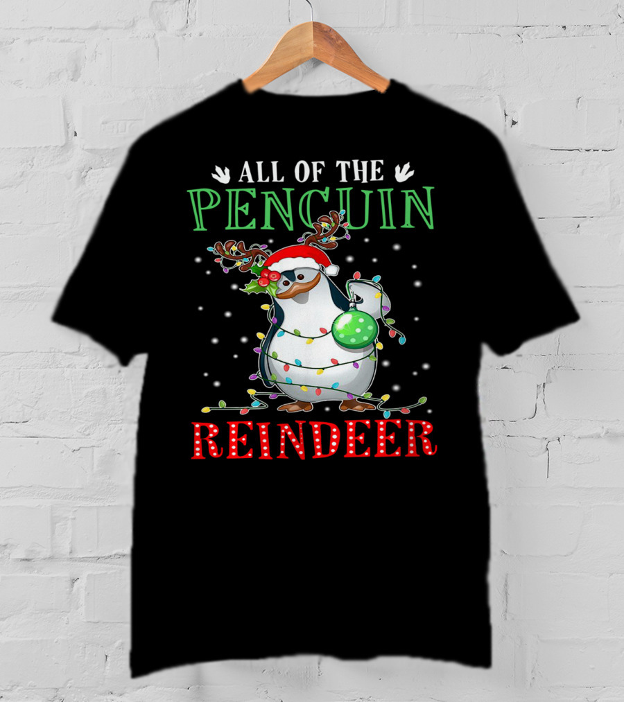 All Of The Penguin Reindeer Christmas Lights T-Shirt
