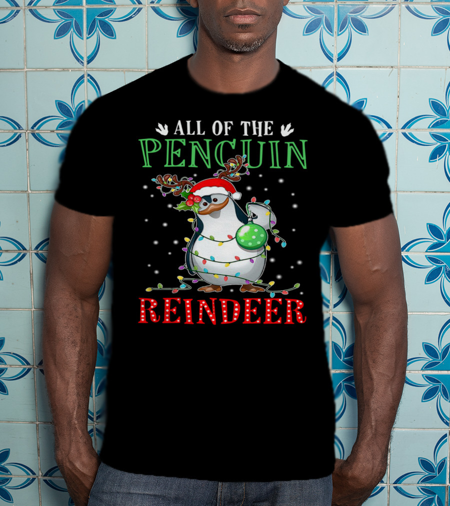 All Of The Penguin Reindeer Christmas Lights T-Shirt