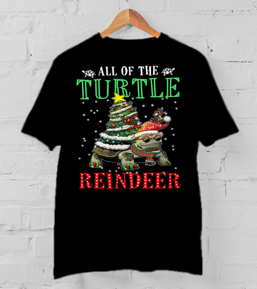 All Of The Turtle Reindeer Christmas Tree Snowflake T-Shirt