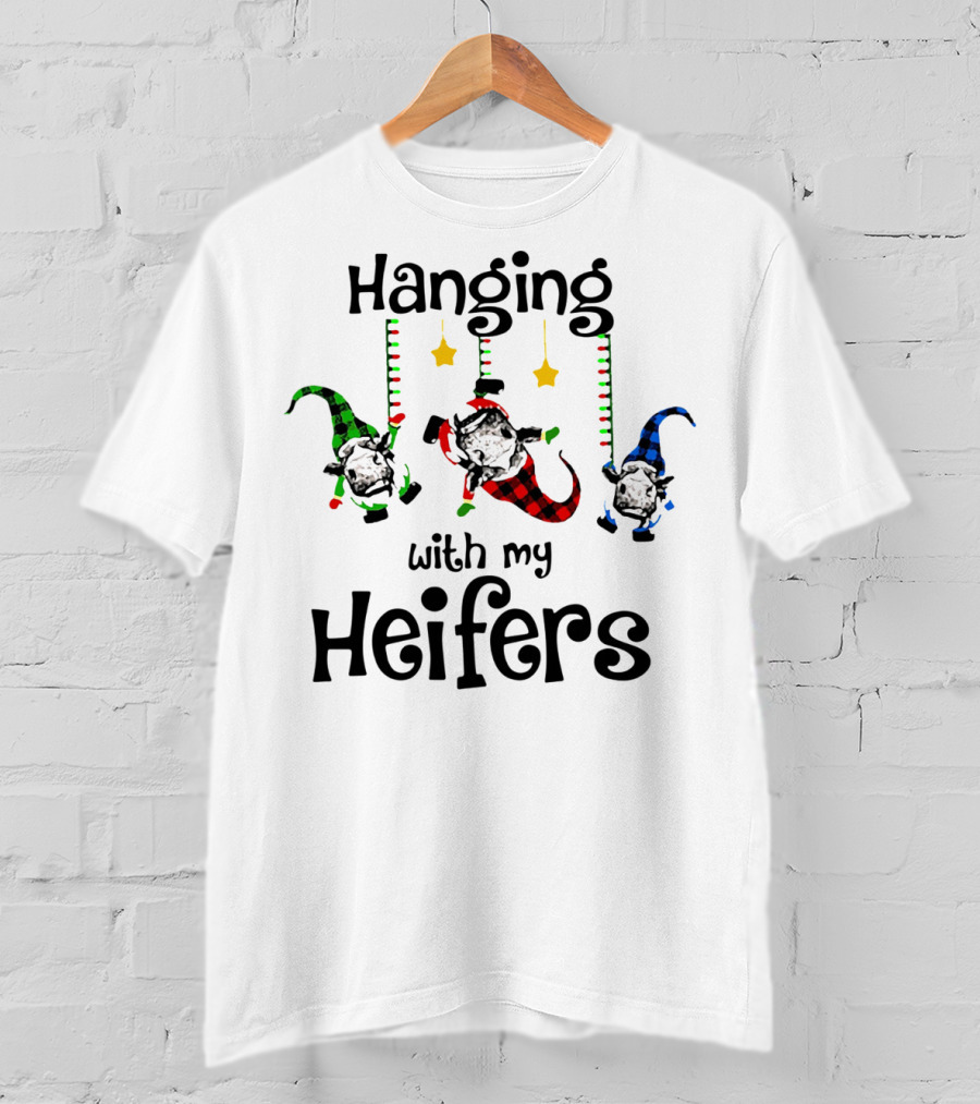 Hanging With My Heifers Festive Cows In Pajamas T-Shirt