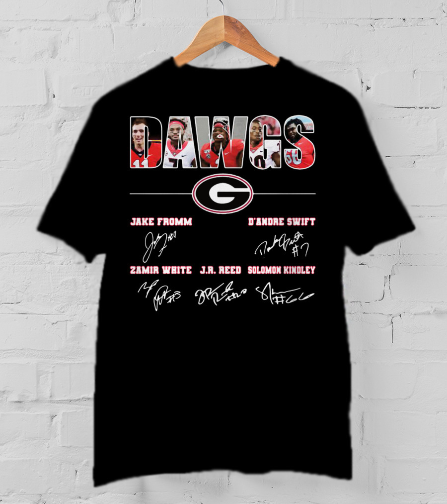 DAWGS Jake Fromm D'Andre Swift Zamir White J.R. Reed Solomon Kindley Georgia Football T-Shirt
