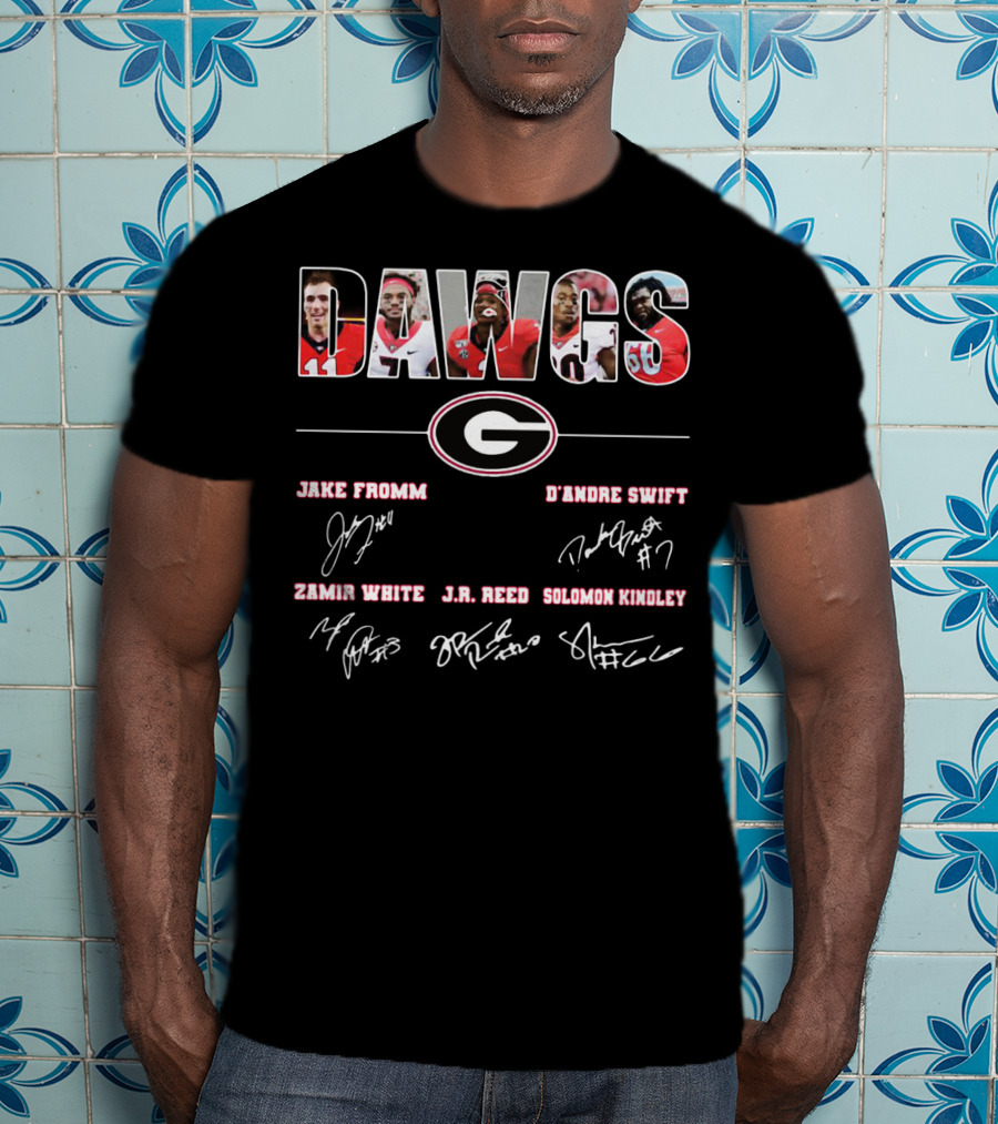 DAWGS Jake Fromm D'Andre Swift Zamir White J.R. Reed Solomon Kindley Georgia Football T-Shirt
