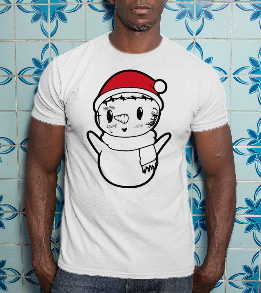 Post Malone Snowman Christmas Santa Tattoo Face T-Shirt