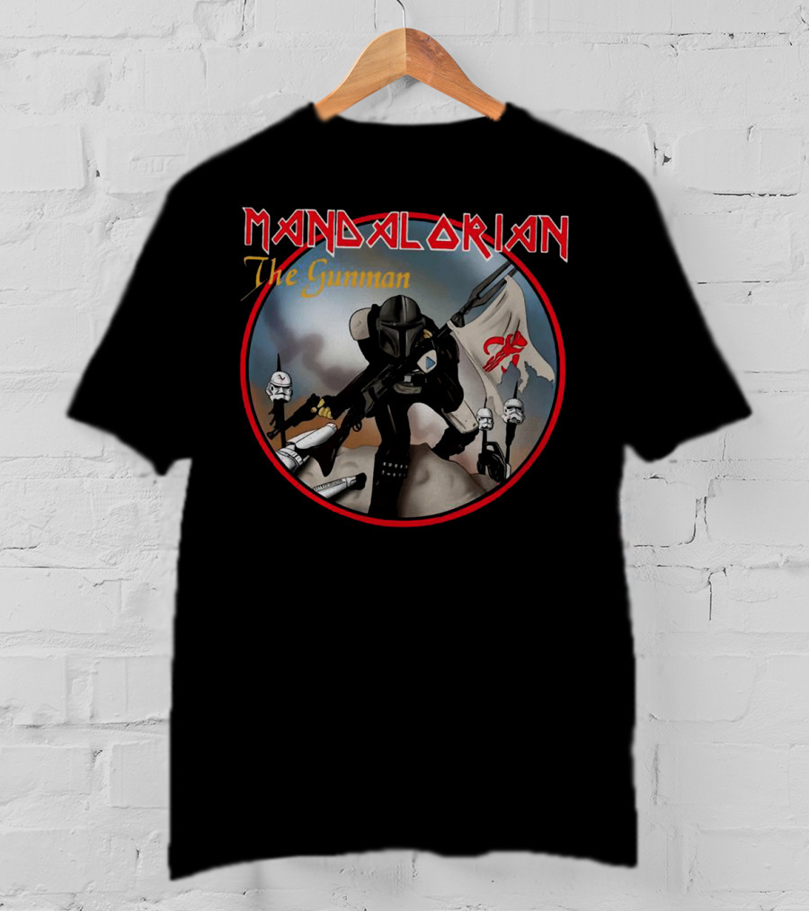 Mandalorian The Gunman Warrior With Imperial Helmets And Banner T-Shirt