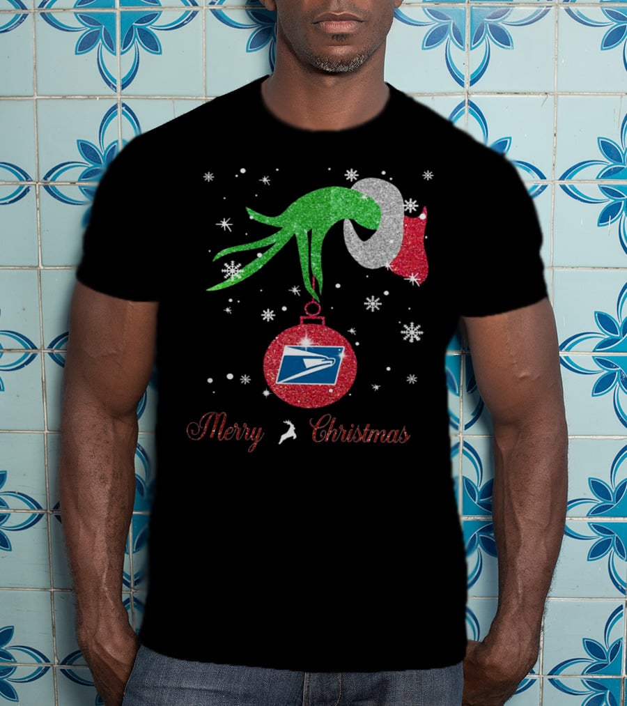Merry Christmas Grinch Holding USPS T-Shirt