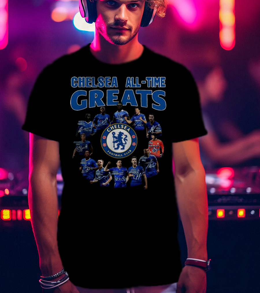 Chelsea All-Time Greats Players Signatures Chelsea Football Club T-Shirt