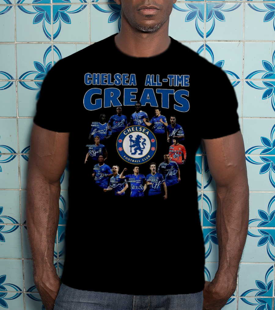 Chelsea All-Time Greats Players Signatures Chelsea Football Club T-Shirt
