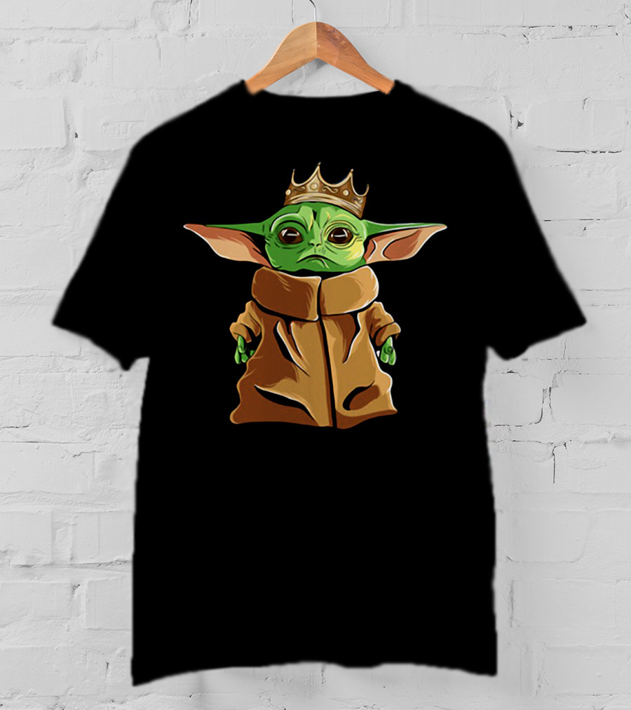 The Mandalorian Baby Yoda King Wearing Crown T-Shirt