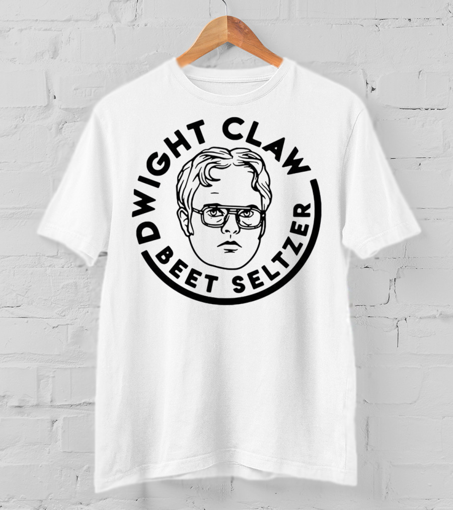 Dwight Claw Beet Seltzer Schrute Face Drawing T-Shirt