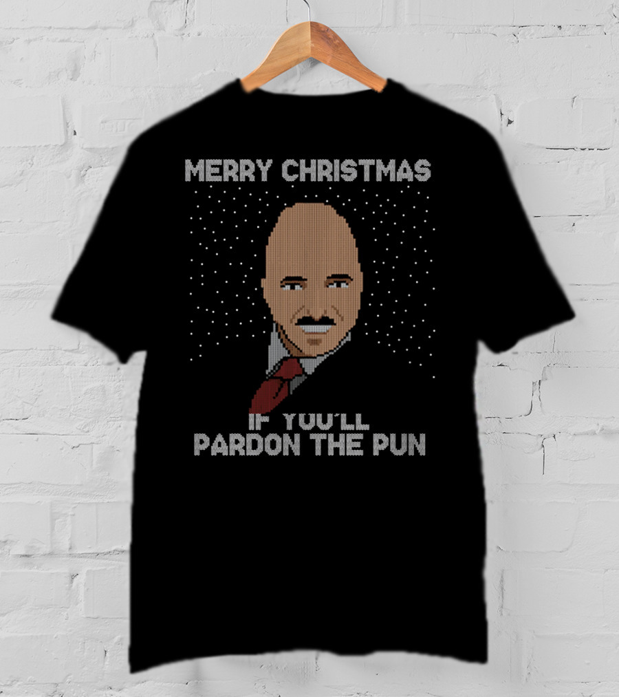 Merry Christmas If You’ll Pardon The Pun Pixel T-Shirt