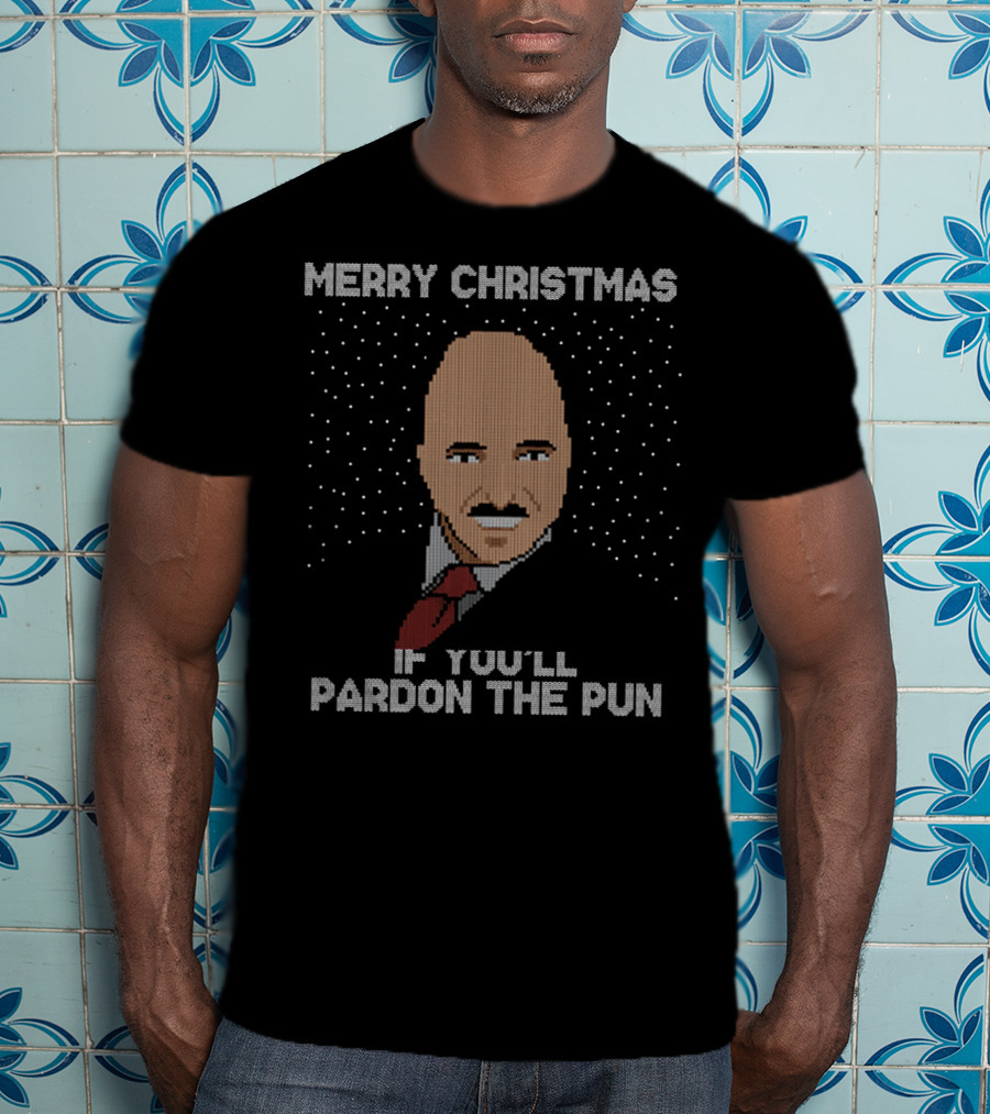 Merry Christmas If You’ll Pardon The Pun Pixel T-Shirt