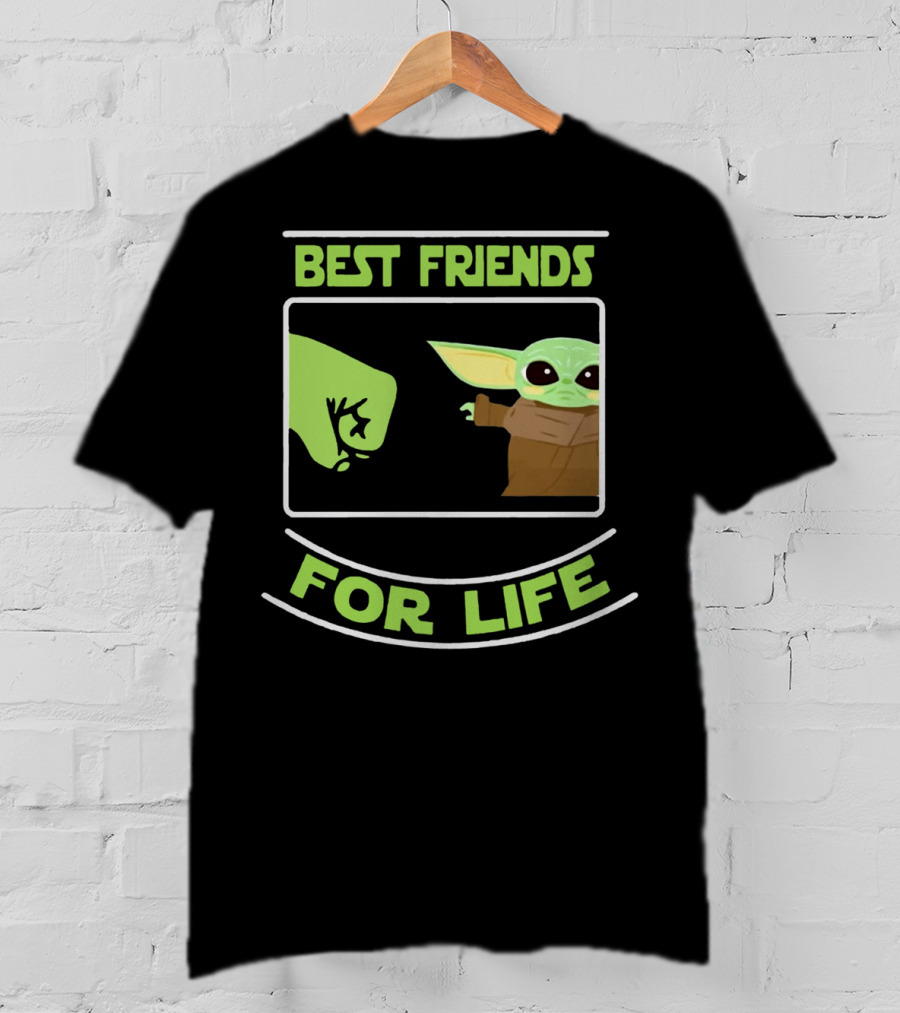 Best Friends For Life Baby Yoda Fist Bump Iconic Meme T-Shirt
