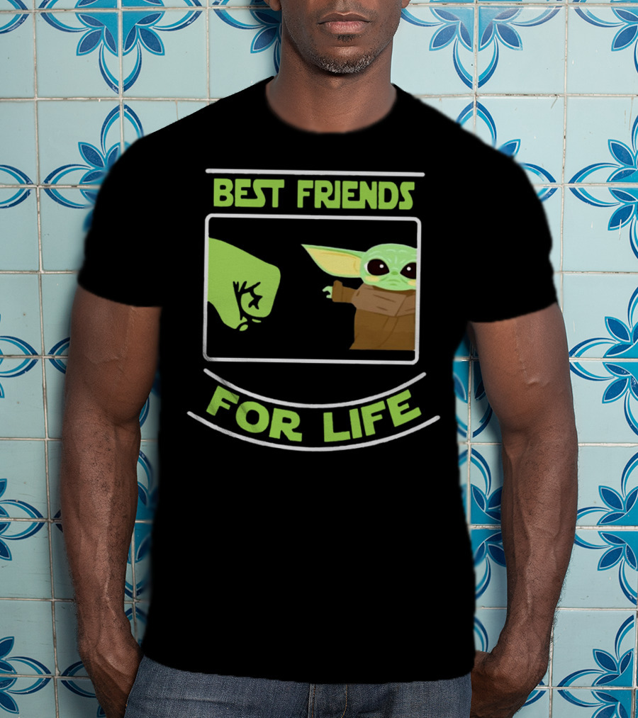 Best Friends For Life Baby Yoda Fist Bump Iconic Meme T-Shirt
