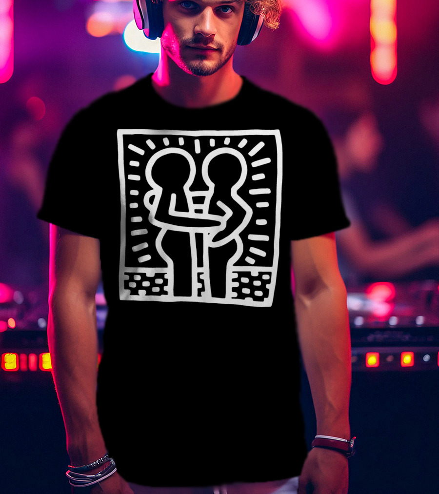 Keith Haring Embrace Iconic Radiant Figures T-Shirt