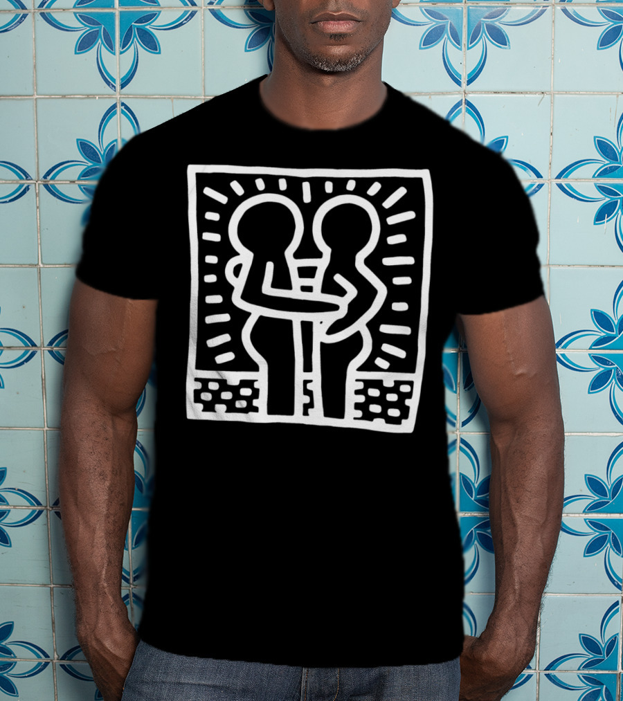 Keith Haring Embrace Iconic Radiant Figures T-Shirt