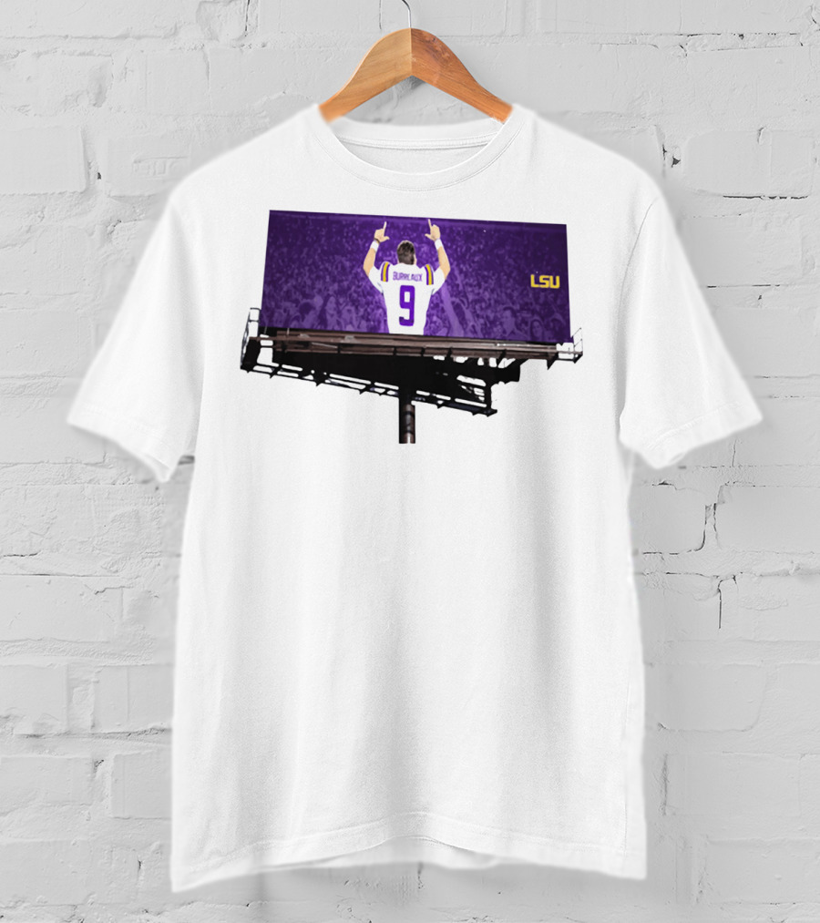 Joe Burreaux LSU Tigers Number 9 Football Fan Spirit T-Shirt
