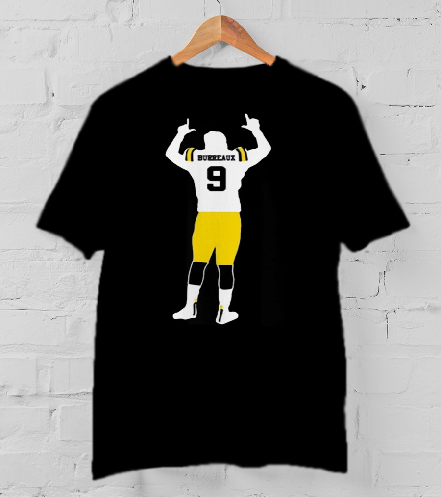 Joe Burreaux 9 LSU Football Victory Pose T-Shirt