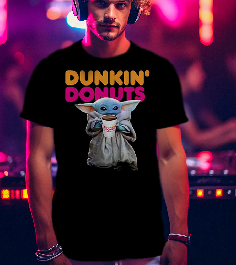 Dunkin' Donuts Baby Yoda Star Wars Coffee Cup T-Shirt