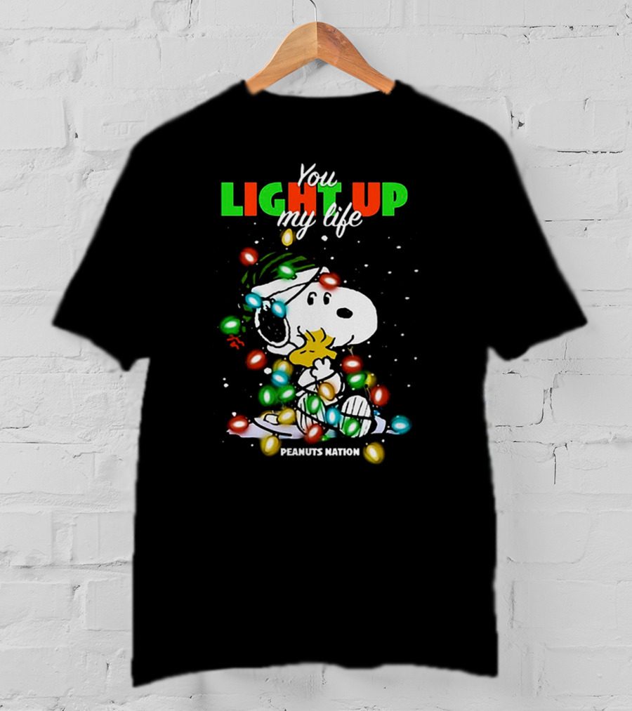 You Light Up My Life Snoopy Peanuts Nation Christmas Lights T-Shirt
