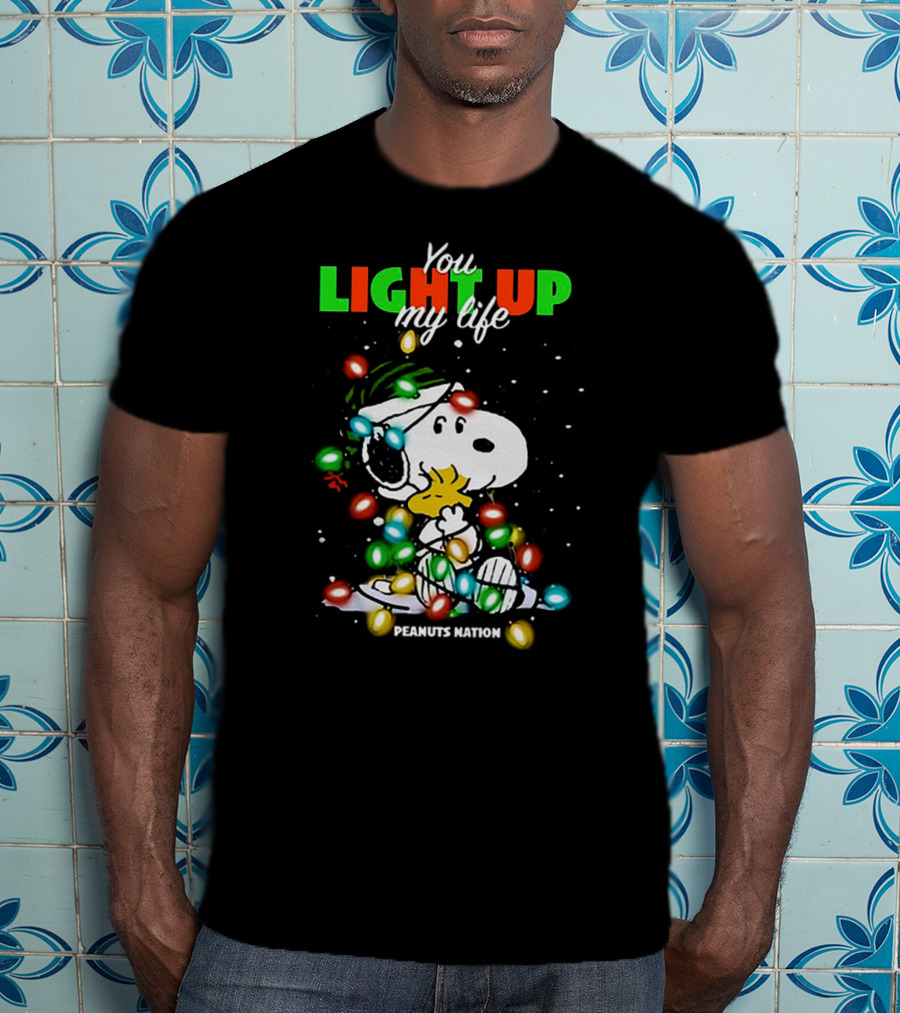 You Light Up My Life Snoopy Peanuts Nation Christmas Lights T-Shirt