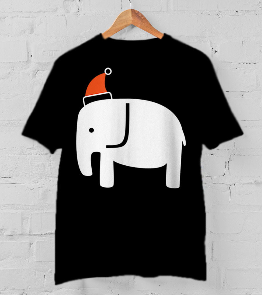 White Elephant Santa Hat Christmas T-Shirt