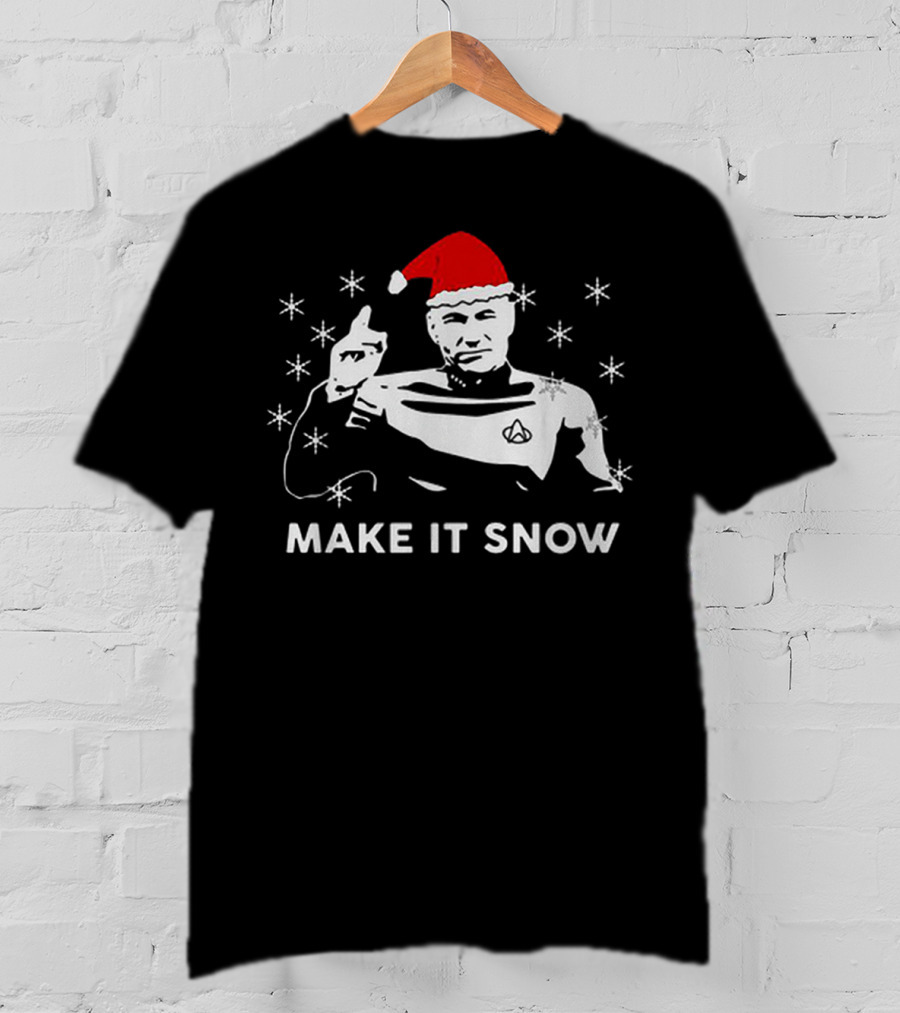 Star Trek Santa Make It Snow Christmas T-Shirt