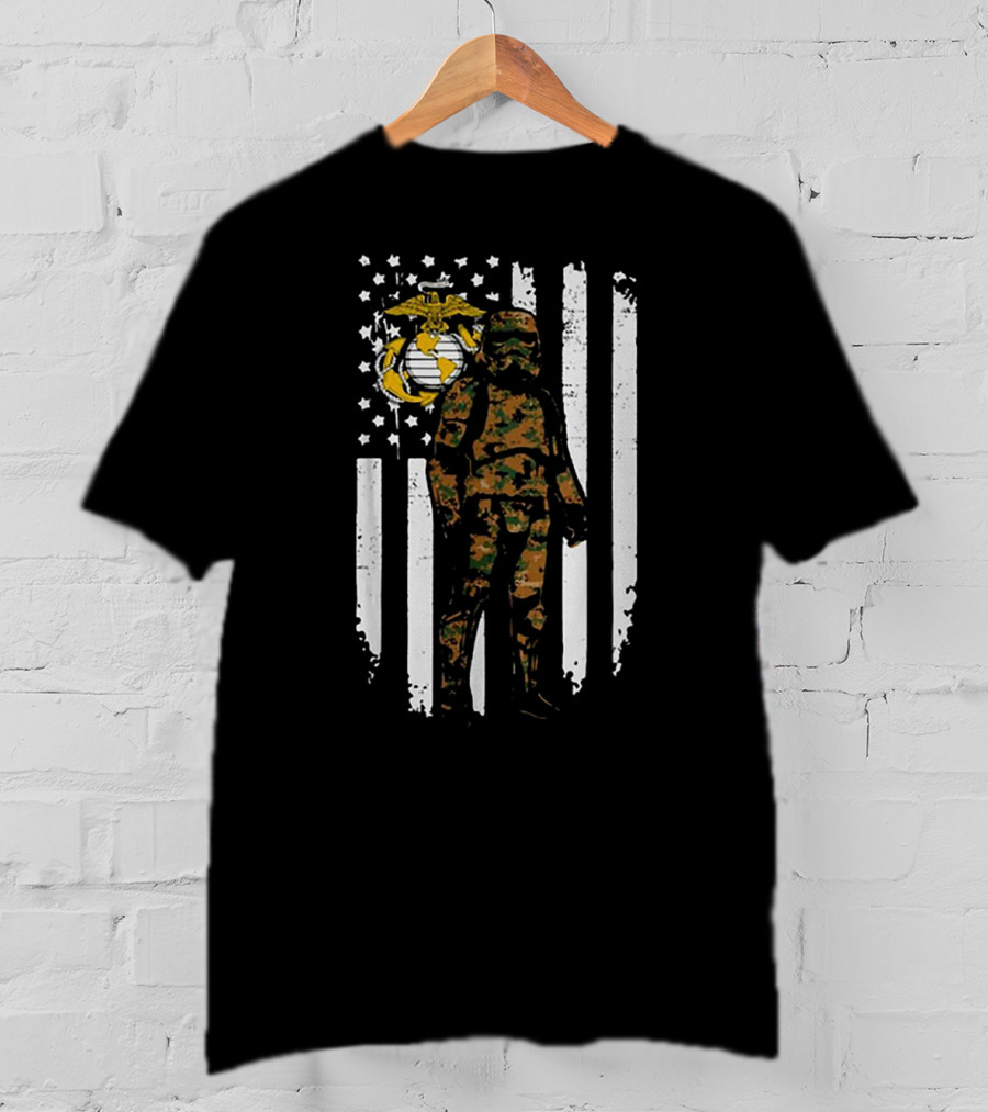 Stormtrooper US Marine Corps Camo America Flag T-Shirt
