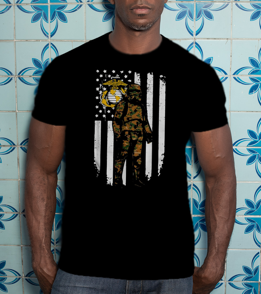 Stormtrooper US Marine Corps Camo America Flag T-Shirt