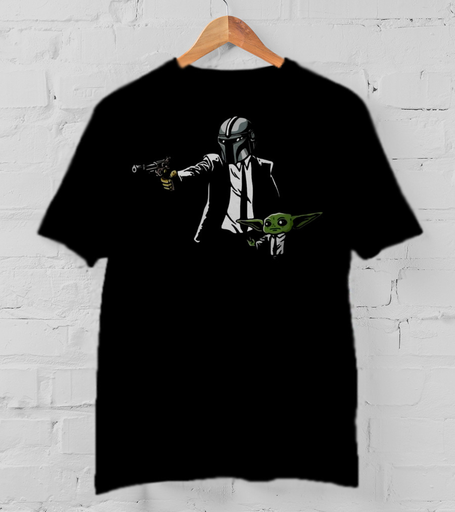 The Mandalorian Baby Yoda Pulp Fiction Suit Mashup T-Shirt