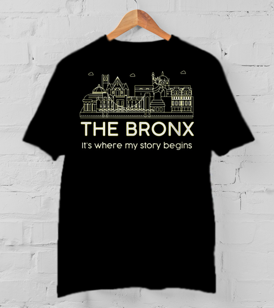 The Bronx It's Where My Story Begins City Skyline Line T-Shirt