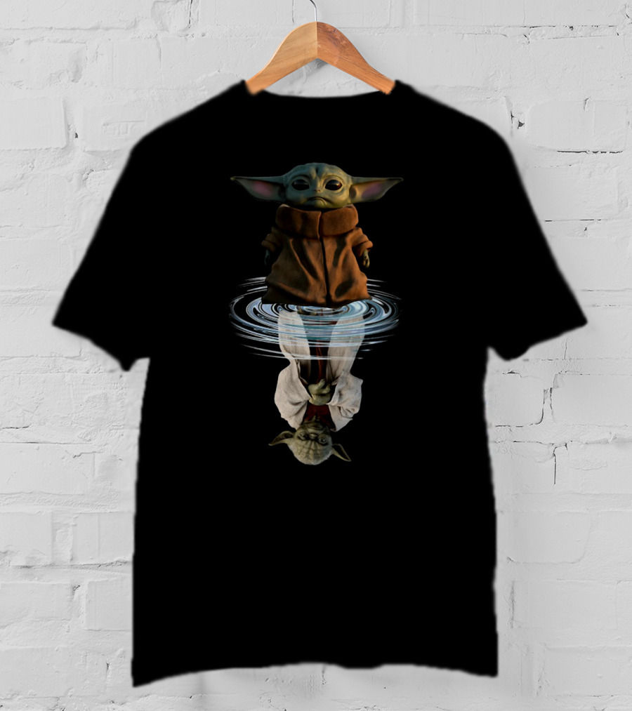 Baby Yoda Water Reflection Mirror Yoda Ripples T-Shirt