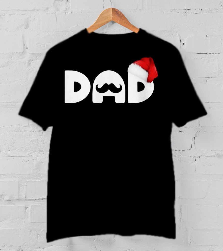 Dad Moustache Santa Hat T-Shirt